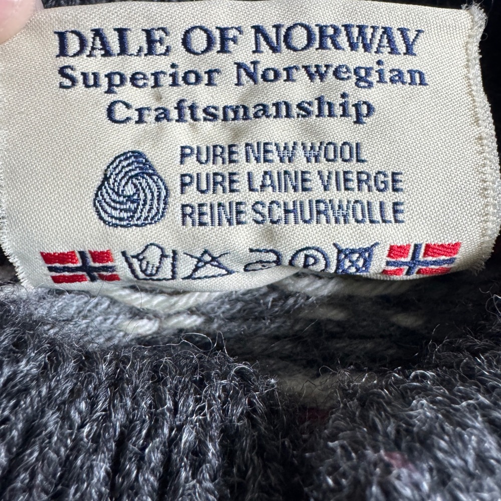 Dale Of Norway Nagano Olympic Sweater Fair Isle Men L Grey Wool 1/4 Zip 1998 VTG - Picture 4 of 9
